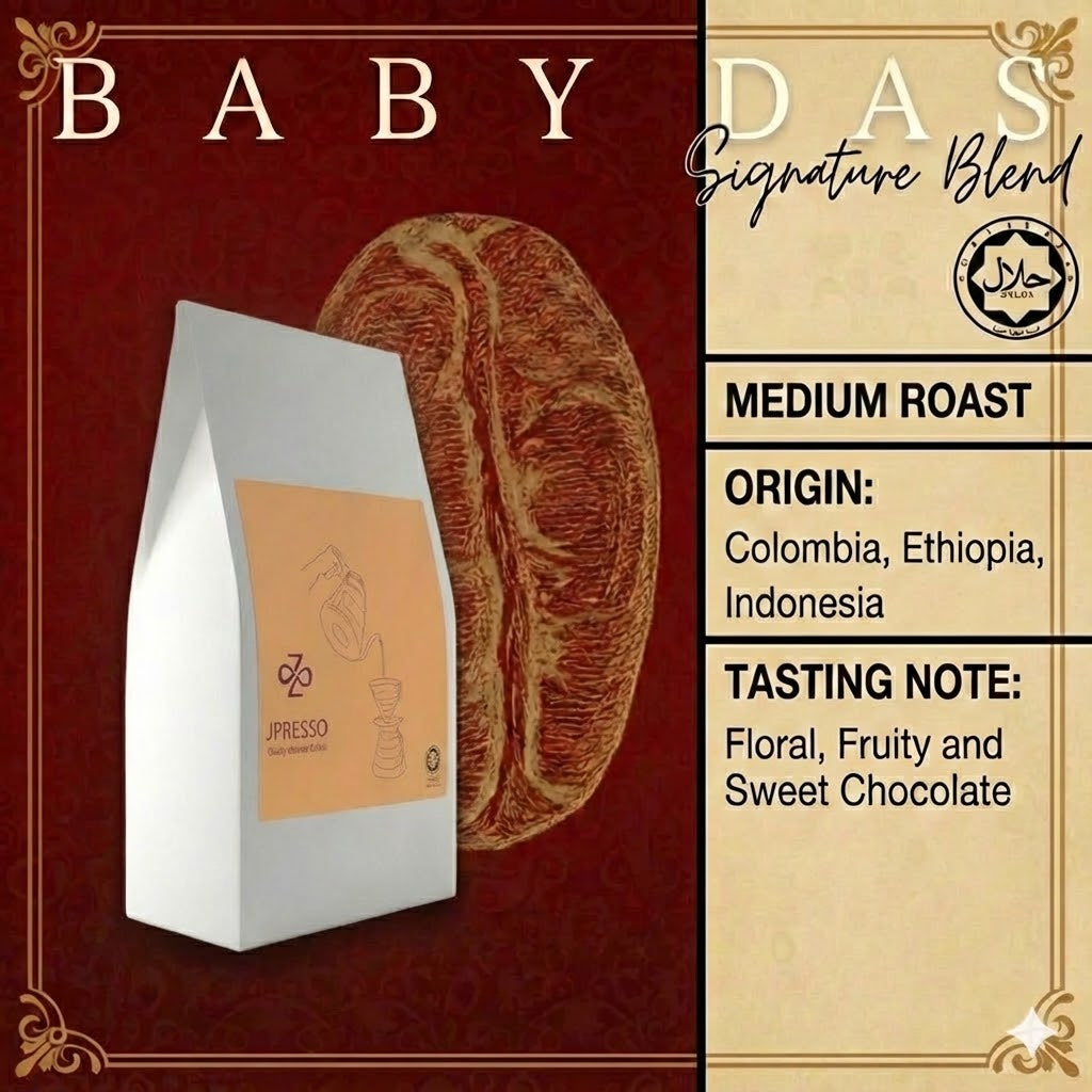 JPRESSO Signature Blend Babydas | Arabica Coffee Bean | Medium Roast | Freshly Roasted