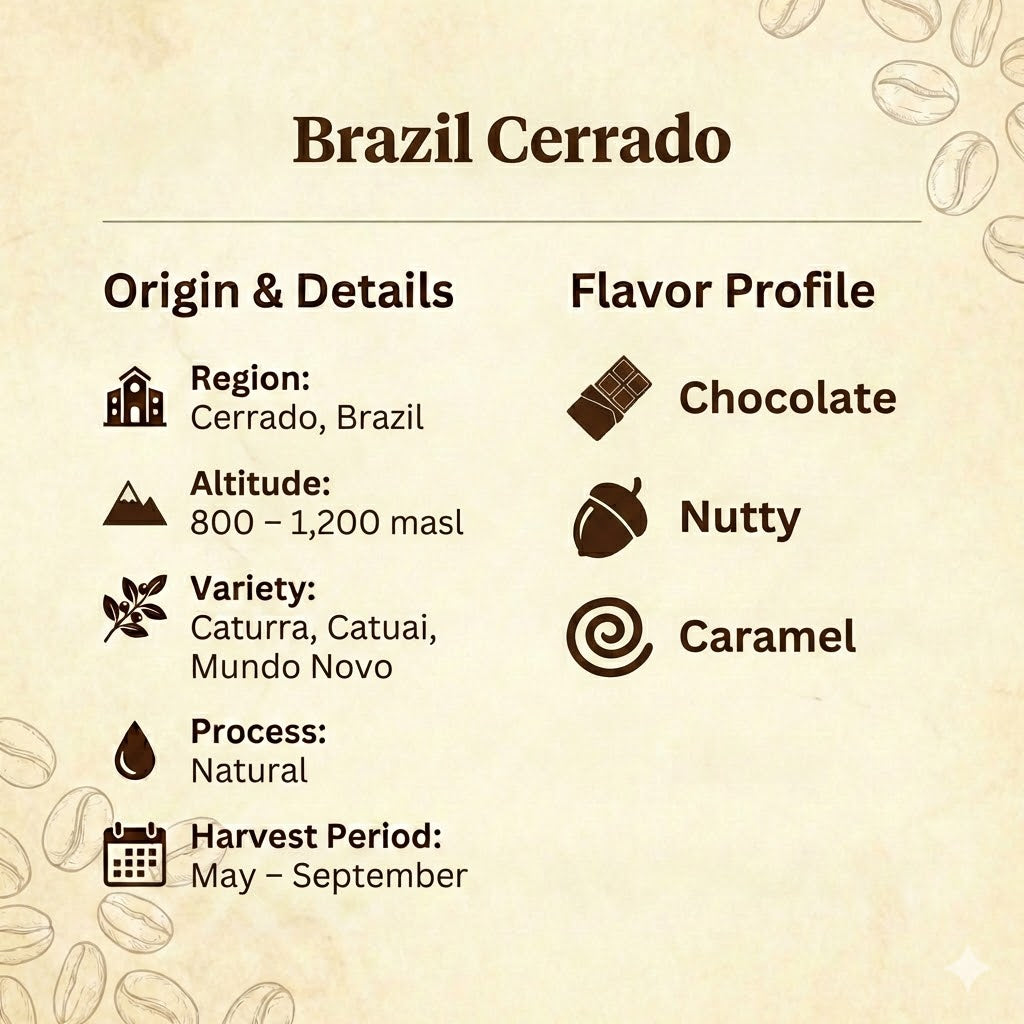 JPRESSO Brazil Cerrado I Arabica Coffee Bean I Medium Dark Roast I Freshly Roasted