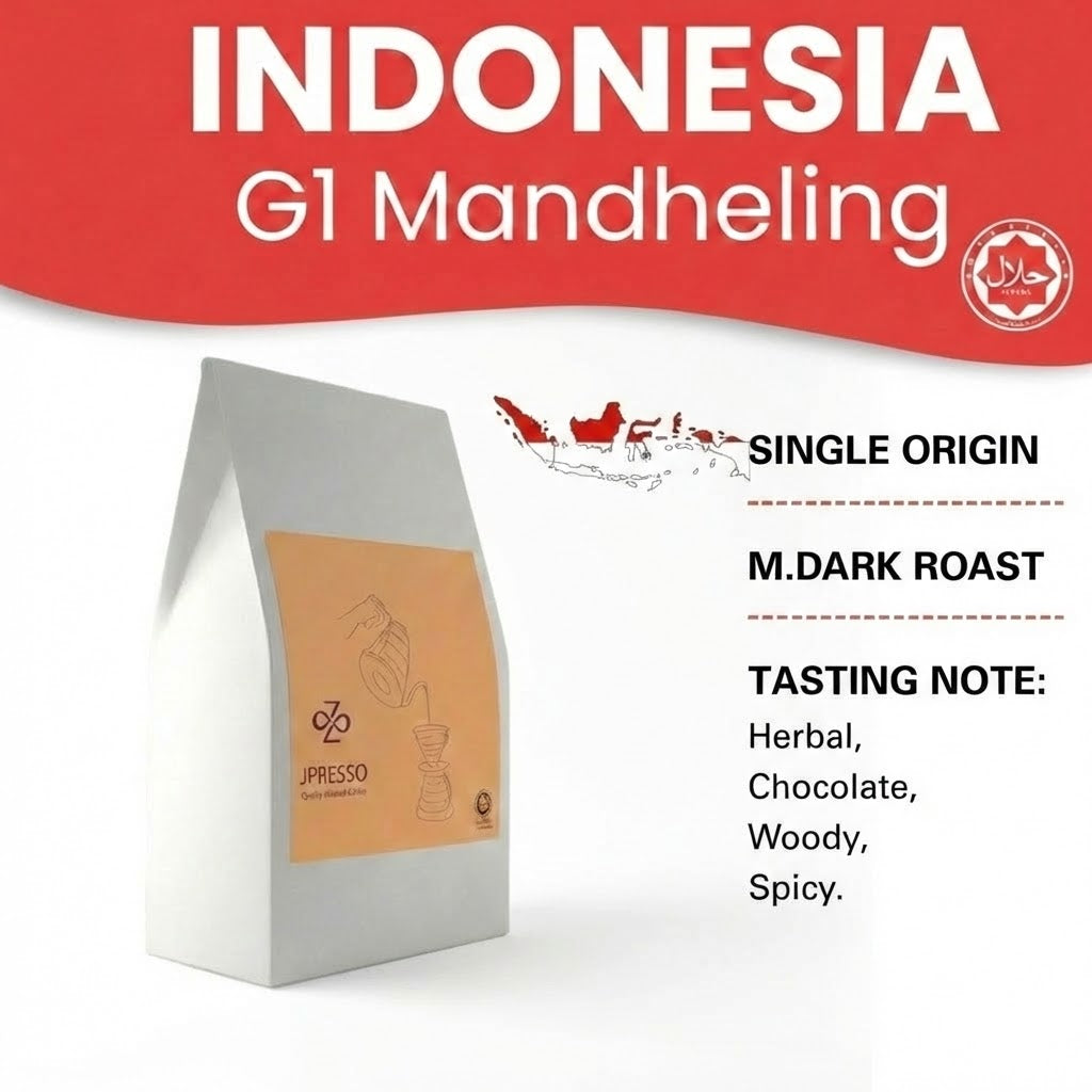 JPRESSO Mandheling G1 Arabica Coffee Beans 🌿 Medium Dark Roast | Freshly Roasted