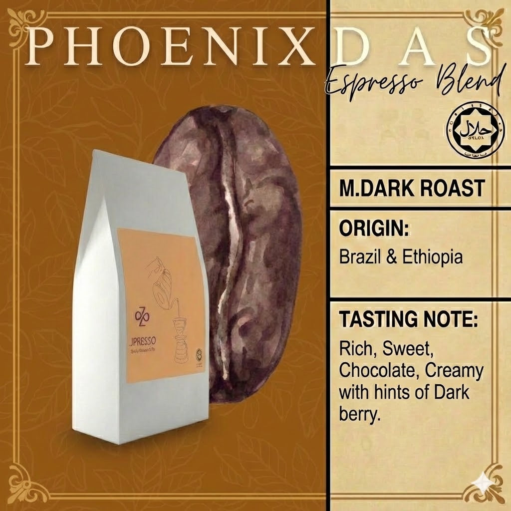 JPRESSO Signature Blend Phoenix Das | Arabica Coffee Bean | Medium Dark | Freshly Roasted